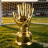 Trofeo Personalizado del Mejor Portero, Guante de Oro, Metal Brillante, Grabado Personalizado, Premio Anual de Fútbol