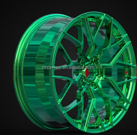 Nouvelle promotion : Jante monobloc forgée en alliage d'aluminium, style multi-rayons, finition polie verte, pour modèles 2025, disponible en 19-21 pouces