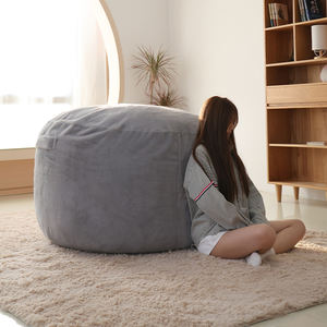 Modern tinggi kepadatan kecil rambut kelinci spons Rebound tujuan ganda tas kacang Modular kain Sofa desain dapat diperpanjang penutup dapat dilepas - Product Image 3