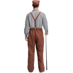 Costume de cosplay d'Halloween pour homme HP avec chemise de gangster, chapeau, lunettes et barbe - Product Image 3