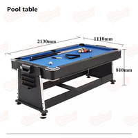 Tables de jeux combinées 4 en 1, prix d'usine, billard rotatif, snooker, billard, tennis de table