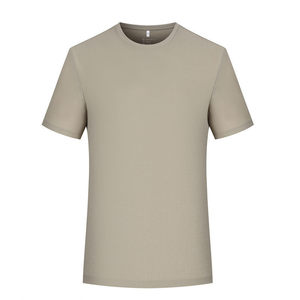 Custom T-Shirt Round Neck Short Sleeve Solid Color Cotton Workwear Leisure Wear White Black Khaki Green Gray Thin Fabric - Product Image 2