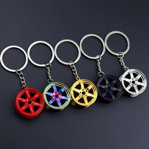 <b>Creative</b> Metal Keychain Multi-colored Wheel Auto Parts Key Chain Car Parts Key Ring Pendant Backpack Ornament - Product Image 1