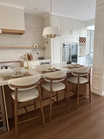 Chaise de bar et tabouret de cuisine de style nordique moderne en bois massif durable avec dossier, idéal pour restaurant commercial et maison