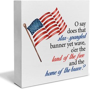 Plateau à plusieurs niveaux décor cadre en bois en métal gaufré USA drapeau bloc signe drapeau américain décor de Table pour le quatrième juillet Memorial Day - Product Image 3