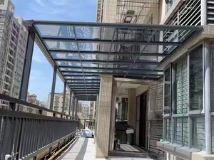 Pérgola Grande de Aluminio, Moderna, Manual, Impermeable, <span class=keywords><strong>para</strong></span> Exteriores, <span class=keywords><strong>Terraza</strong></span>, Jardín, Camping, Balcón, Montada en la Pared - Product Image 3
