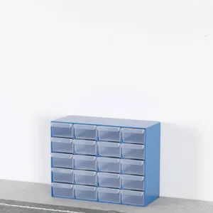 Best Option DIY Craft Plastic Drawer PS PP Stackable Blue Clear 20 Drawer Organiser Storage Box