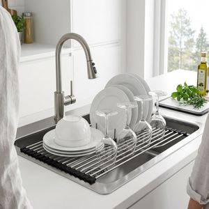 EASY&LIVING Colador de Cocina Plegable de Acero Inoxidable Gris, Colador para Fregadero, Alimentos, Frutas, Verduras, Utensilios de Cocina Multifuncionales - Product Image 2