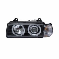 Ensemble de phares LED pour BMW Série 3 E36 1991-1997, feux de jour LED, clignotants, lentille de projecteur, boîtier noir, phare avant
