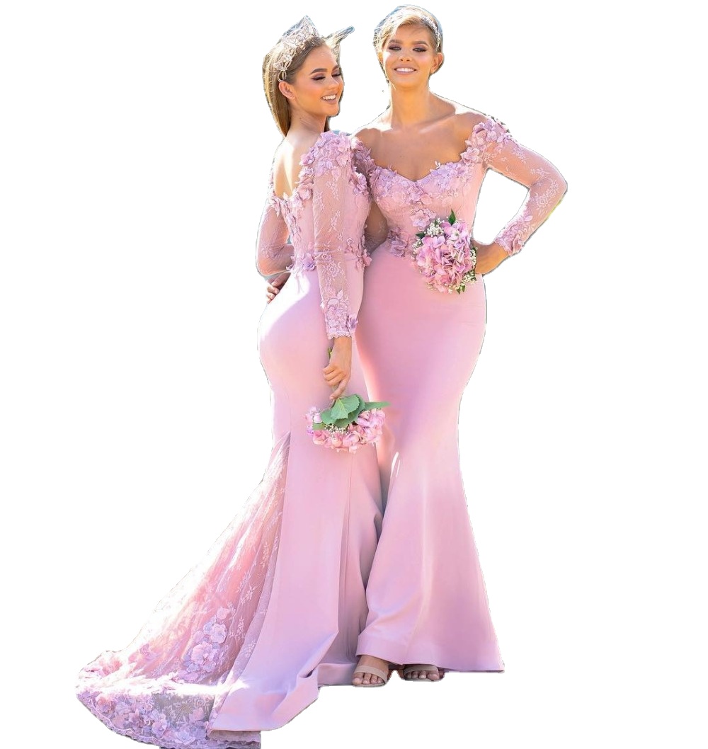Elegant Long Cap Sleeve Flowers Wedding Bridesmaid Dresses Elegant Long Cap Sleeve Flowers Wedding Bridesmaid Dresses