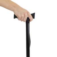 Bastón Cuádruple, Bastón de 3 Patas para Personas Mayores y Adultos, Altura Ajustable, Tubos de Aluminio y Acero Negros PEPE P10047