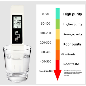 Stylo de détection de la qualité de l'eau à affichage numérique haute sensibilité, mesure de la conductivité du <span class=keywords><strong>pH</strong></span>, mesure du TDS, 300 g/L, eau du robinet, eau pure, 0-500 S/cm - Product Image 6