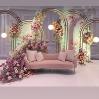 Glamoureuze Stofrose Kunstmatige Rozen Orchidee 200x40cm Tafel Altaar Decoratie Bruiloft Decoratie Benodigdheden Kunstbloemen Rij