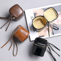 Étui pour clés de voiture en cuir PU avec fermeture éclair, sac à clés portable, porte-monnaie, porte-écouteurs, sac à main, pochette, sac cosmétique, unisexe, bordeaux