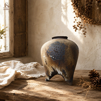 Vase à fleurs en céramique Jossin Wabi-Sabi avec texture artisanale pour la décoration intérieure nordique, l'art d'intérieur et l'affichage de fleurs séchées