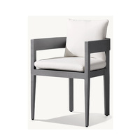 Ensemble de table et chaises de salle à manger en aluminium minimaliste moderne pour l'extérieur - Imperméable pour jardin, terrasse, villa et espaces ouverts