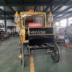 Carruaje de Caballos Negro Eléctrico de Lujo, Carruaje Real Tirado por Caballos, Transporte Especial, Vagoneta para Bodas, Carruaje de Caballos en Venta - Product Image 5