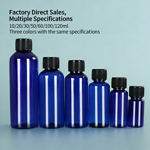 Bouteille en verre sérigraphiée spéciale de 500 ml et 1000 ml avec bouchon à vis bleu translucide et noir pour diffuseurs d'huiles essentielles - Product Image 3
