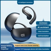 Écouteurs de traduction intelligents IA M118 Transfrontaliers, autonomie ultra-longue, affichage de la puissance, semi intra-auriculaires, Bluetooth, sportifs