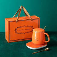 Ensemble cadeau de bureau à domicile USB, chauffe-tasse électrique intelligent, chauffe-tasse en céramique thermostatique pour eau et café