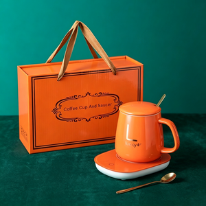 Juego de Regalo USB para Oficina y Hogar, Posavasos Eléctrico Inteligente con Calefacción, <span class=keywords><strong>Taza</strong></span> de Cerámica Termostática para Agua y Café - Product Image 2
