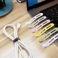 Pengikat Kabel Multifungsi, Tali Pengikat Portabel Lipat dengan Ujung Silikon Elastis, Penyimpanan Kabel Data, Peralatan Kamar Mandi & Dapur