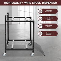 Distributeur de crémaillère en acier multi-bobines JH-Mech 100Lbs pour enrouleurs de câbles jusqu'à 27.5 "de diamètre Caddy Dolly Cart Cable Caddies