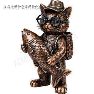 Figurine de chat de jardin avec pot de fleurs et chapeau en polyrésine, décoration de jardin fantaisiste pour la maison, artisanat en polyrésine personnalisé en gros - Product Image 6