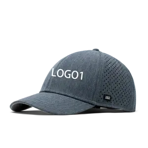 Customized Logo Waterproof Baseball Caps Laser Cutting Hole Sports Fashion Snapback Baseball Hat