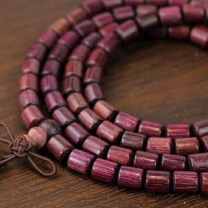Pulsera de cuentas de oración budistas de madera violeta, 108 cuentas, diseño de borla en forma de barril, joyería unisex, regalo de Hangzhou - Product Image 3