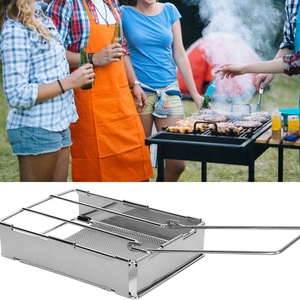 <span class=keywords><strong>Grille</strong></span>-<span class=keywords><strong>pain</strong></span> de camping pliable en acier inoxydable avec longue poignée, conception ergonomique pour une utilisation facile, compatible lave-vaisselle et sans danger pour les aliments - Product Image 4