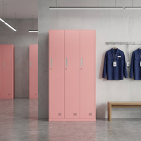 Casier en acier à 2/3 portes avec serrure à clé pour le rangement des vêtements dans les gymnases et les écoles