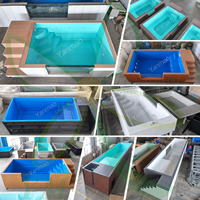 Piscine jacuzzi extérieure en fibre de verre avec fenêtre panoramique personnalisée pour cour arrière ou cour intérieure