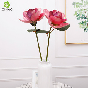Flor de Magnolia Artificial, Rosa de Plástico Rosa, Decoración para el Hogar, Accesorio para Bodas, Alta Simulación - Product Image 3