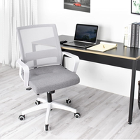 Fauteuil de bureau ergonomique moderne avec support lombaire, réglable en hauteur, en maille bleue, pour visiteurs, personnel et cadres