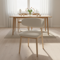 Chaises de salle à manger en bois confortables avec pieds en bois et assise rembourrée pour restaurant, hôtel, mariage