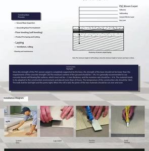 Rouleau de revêtement de sol en <span class=keywords><strong>vinyle</strong></span> PVC à prix compétitif, <span class=keywords><strong>tapis</strong></span> tissé facile à nettoyer pour bureaux et usage commercial - Product Image 6