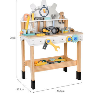 Établi en bois mécanicien outil Table ensemble vis ingénieur semblant jouer <span class=keywords><strong>jouet</strong></span> éducatif montessori bois jouets - Product Image 1