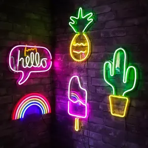 Wholesale 39 Styles Led Neon Light Colorful Rainbow Neon Sign für Room Home Party Wedding Decoration Xmas Gift Neon Lamp