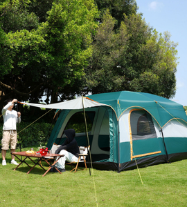 Tente de camping imperméable à 2 chambres, tente familiale épaisse pour 3 à 12 personnes avec protection contre le <span class=keywords><strong>soleil</strong></span> et la pluie - Product Image 6