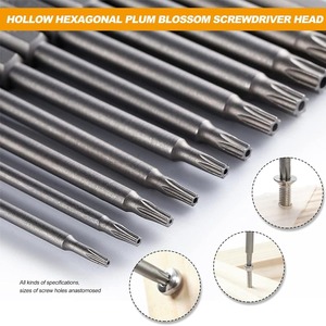 Torx <b>Screwdriver</b> <b>Bit</b> <b>Set</b> 100mm Hollow Extended S2 Industrial Grade Polishing Finish 115Pcs Standard <b>Screwdriver</b> Head - Product Image 4