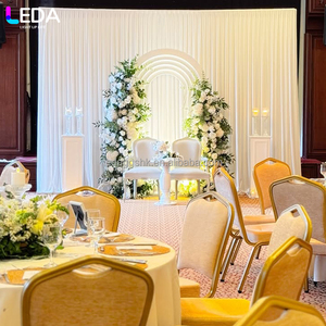 LEDA events Stage Decoration Custom Modern Led <b>White</b> <b>Acrylic</b> Hanging Flower Backdrop for Wedding - Product Image 2