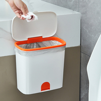 Poubelle de table de cuisine en acier inoxydable en matériau PP Poubelle suspendue Bureau et salle de bain Poubelle de rangement avec couvercle de poubelle