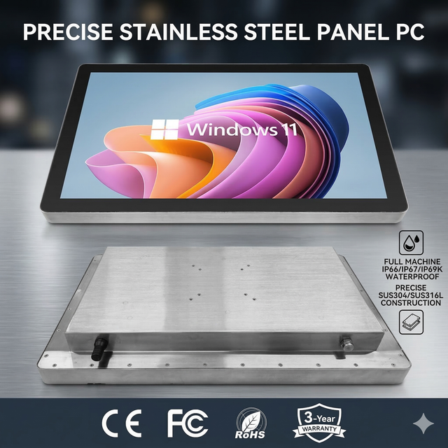 21.5 Inch Industrial Panel PC with IP65 Waterproof All-in-One Touch Screen VGA Display Fanless Industrial Panel PC