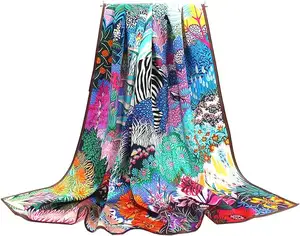 महिलाओं के लिए OEM डिज़ाइनर प्राकृतिक रेशम स्कार्फ रेशमी कपड़े का स्कार्फ रेशम बंदना स्कार्फ