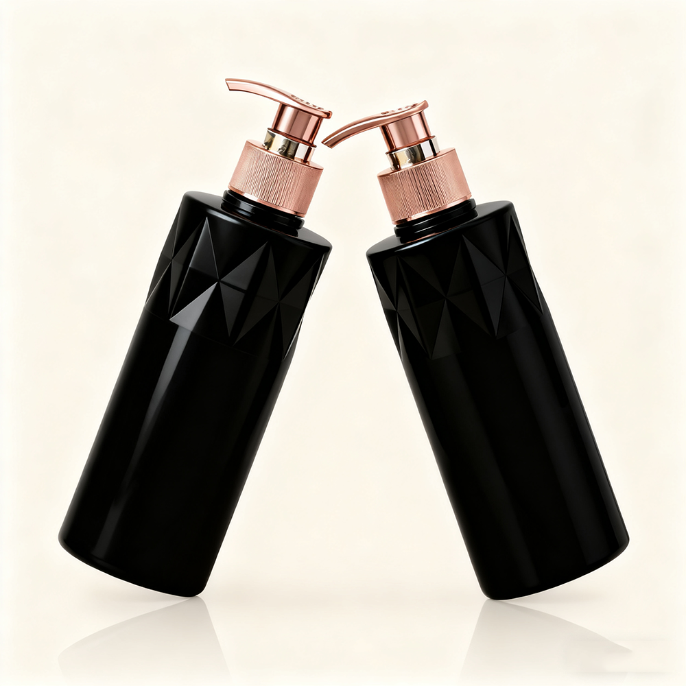 ขวดสีดำ + หัวปั๊มสีดำ