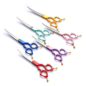 Pet Grooming Scissors 6 Inch 6.5 Inch Curved Shears For Teddy Pomeranian Dog Grooming Tools Professional Use - Product Image 1