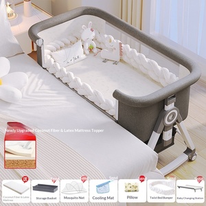 Cuna Portátil Plegable para Bebé, Modelo CS-6, de Tela Afelpada, Móvil, Multifuncional, para Recién Nacidos, Cama Grande para Niños - Product Image 6
