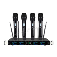 Microphone sans fil infrarouge R-0509 à fréquence adaptative, avec corps entièrement métallique et batterie rechargeable, idéal pour les conférences et le karaoké