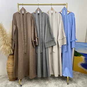 6804# ChaomengFashion Factory Wholesale Linen Dress Muslim Women Summer Casual <b>Maxi</b> Dresses With Tassel and Split Cuff - Product Image 5